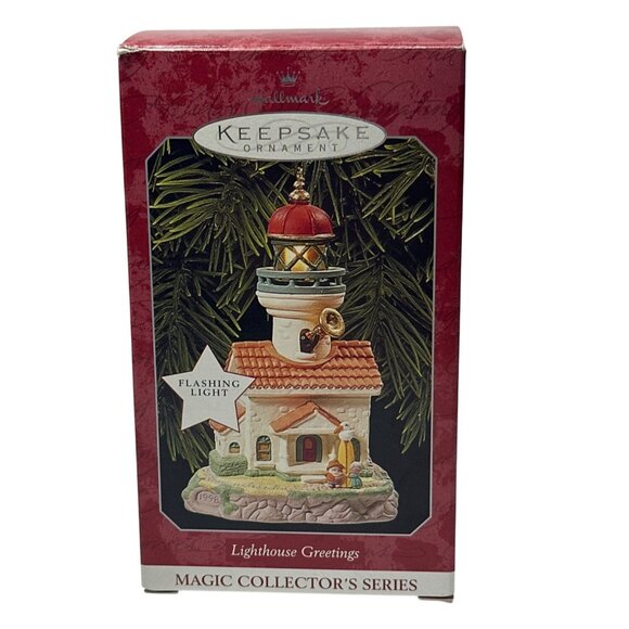 Hallmark Magic Lighthouse Greetings Keepsake Ornament 1998 Holiday Decor Unteste - Picture 8 of 12